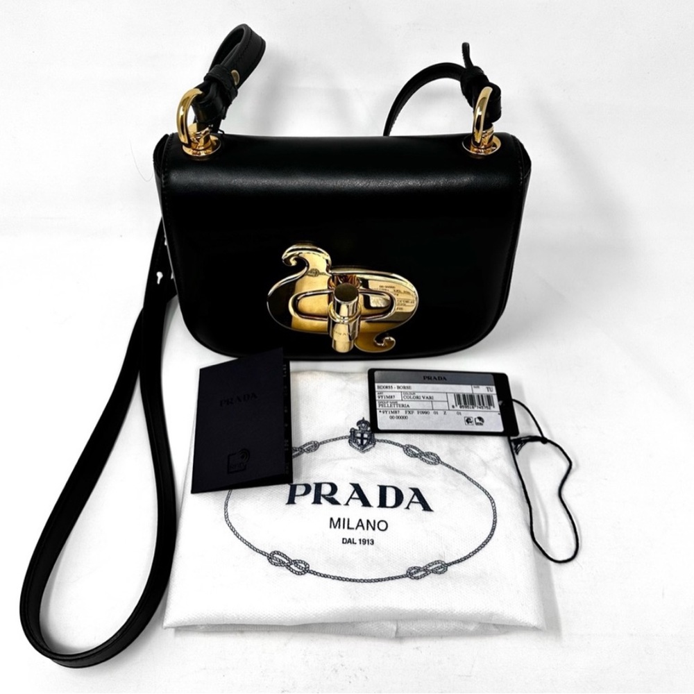 Prada City Calf Black Crossbody Bag